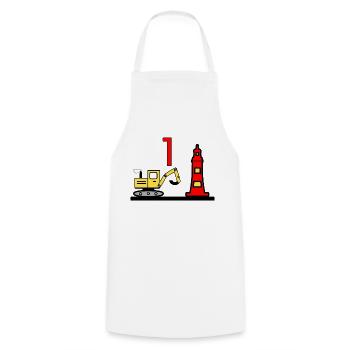 Excavatrice - Tablier de cuisine - blanc - Devant - AI Model Male 185 dark (185cm)