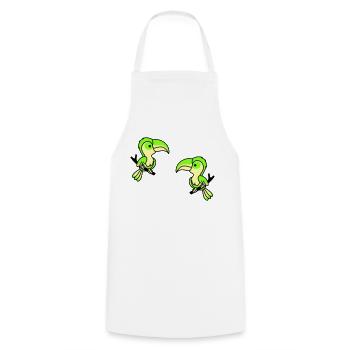 Perroquet 2 - Tablier de cuisine - blanc - Devant - AI Model Male 185 dark (185cm)