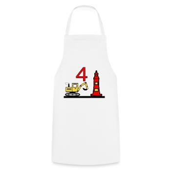 Excavatrice - Tablier de cuisine - blanc - Devant - AI Model Male 185 dark (185cm)