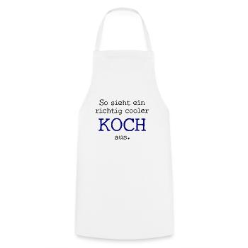 So sieht ein richtig cooler Koch aus. - Kochschürze - Weiß - Vorne - AI Model Male 185 dark (185cm)