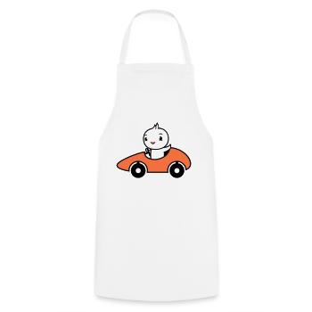 Bird Drives Voiture de course rapide Voiture de sport - Tablier de cuisine - blanc - Devant - AI Model Male 185 dark (185cm)