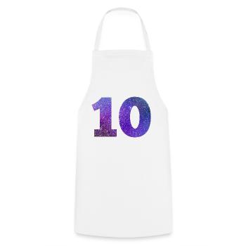 Number 10 galaxy - Cooking Apron - white - Front - AI Model Male 185 dark (185cm)