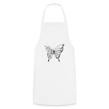 Butterfly - Cooking Apron - white - Front - AI Model Male 185 dark (185cm)
