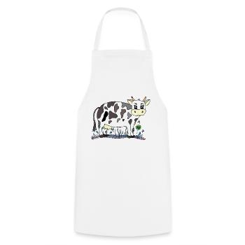 Cow - Cooking Apron - white - Front - AI Model Male 185 dark (185cm)