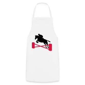 show jumping - Cooking Apron - white - Front - AI Model Male 185 dark (185cm)