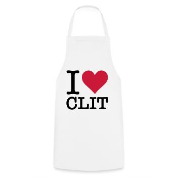 I love clitoris - Tablier de cuisine - blanc - Devant - AI Model Male 185 dark (185cm)