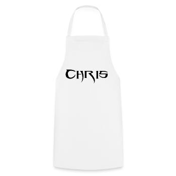 Chris - Kochschürze - Weiß - Vorne - AI Model Male 185 dark (185cm)
