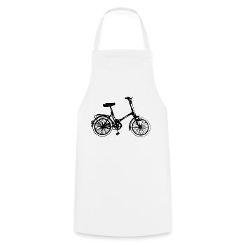 DDR Klapprad Klappfahrrad - Kochschürze - Weiß - Vorne - AI Model Male 185 dark (185cm)