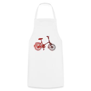 DDR Klapprad Klappfahrrad - Kochschürze - Weiß - Vorne - AI Model Male 185 dark (185cm)