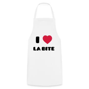 I Love La Bite - Tablier de cuisine - blanc - Devant - AI Model Male 185 dark (185cm)