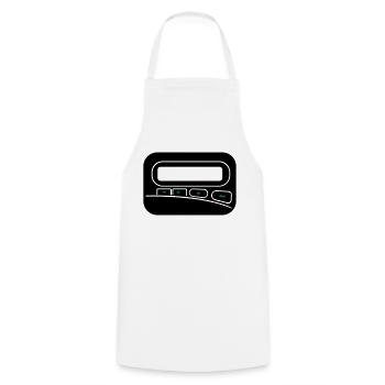 Melder Pager zum selbst gestalten - Kochschürze - Weiß - Vorne - AI Model Male 185 dark (185cm)