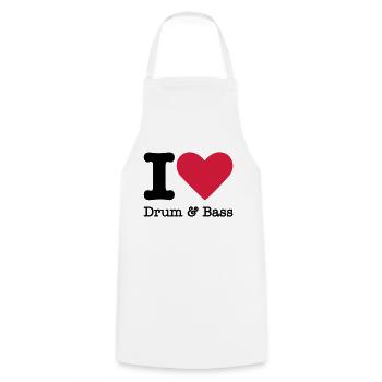 I Love Drum & Bass - Kochschürze - Weiß - Vorne - AI Model Male 185 dark (185cm)