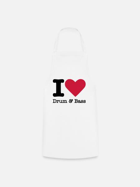 I Love Drum & Bass - Cooking Apron - white