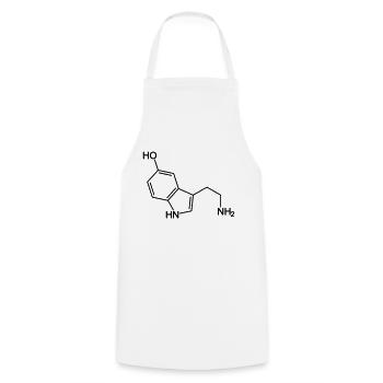 molécule de sérotonine - Tablier de cuisine - blanc - Devant - AI Model Male 185 dark (185cm)