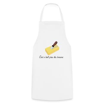 ceci n'est pas du beurre - Tablier de cuisine - blanc - Devant - AI Model Male 185 dark (185cm)
