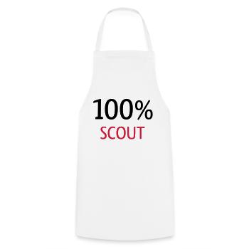 100% Scout - Kochschürze - Weiß - Vorne - AI Model Male 185 dark (185cm)