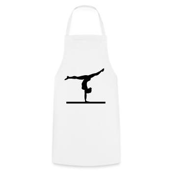 Gymnast, Gymnastics - Cooking Apron - white - Front - AI Model Male 185 dark (185cm)