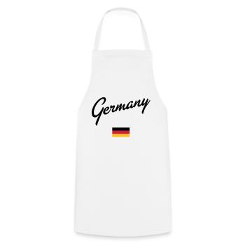 Germany - Kochschürze - Weiß - Vorne - AI Model Male 185 dark (185cm)