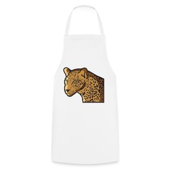 Leopard wildcat big cat in wildlife jungle - Cooking Apron - white - Front - AI Model Male 185 dark (185cm)