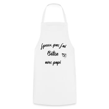 I do not have stupidity with papi - Cooking Apron - white - Front - AI Model Male 185 dark (185cm)