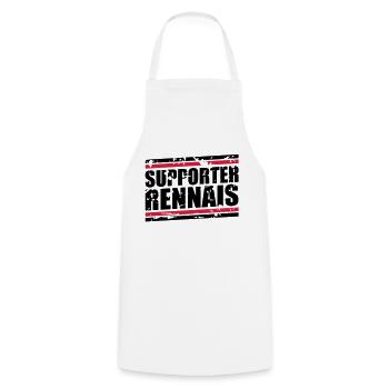 Supporter Rennais vintage - Tablier de cuisine - blanc - Devant - AI Model Male 185 dark (185cm)
