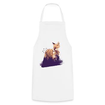 Fox nature art gift forest bird - Cooking Apron - white - Front - AI Model Male 185 dark (185cm)