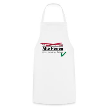 Old Men / AH - Cooking Apron - white - Front - AI Model Male 185 dark (185cm)