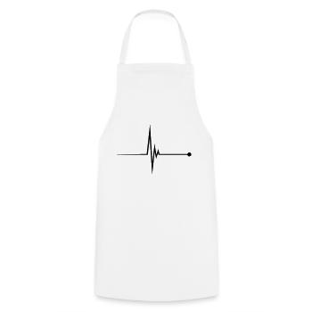 Heartbeat Pulse - Kochschürze - Weiß - Vorne - AI Model Male 185 dark (185cm)