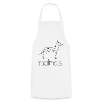 Malinois Schäferhund Geometrisch - schwarz - Kochschürze - Weiß - Vorne - AI Model Male 185 dark (185cm)
