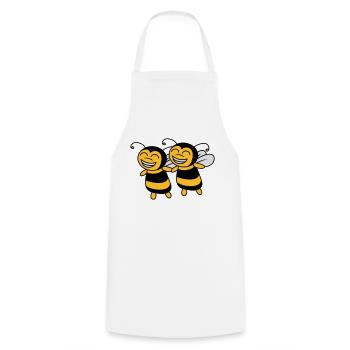 2 Kleine Bienen Freunde - Kochschürze - Weiß - Vorne - AI Model Male 185 dark (185cm)