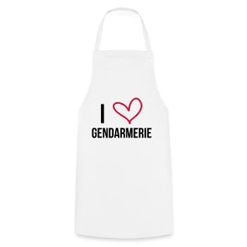 I Love Gendarmerie / Gendarmerie - Tablier de cuisine - blanc - Devant - AI Model Male 185 dark (185cm)