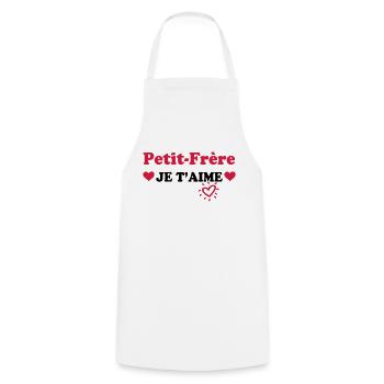 Petit-frère je t'aime - Kochschürze - Weiß - Vorne - AI Model Male 185 dark (185cm)
