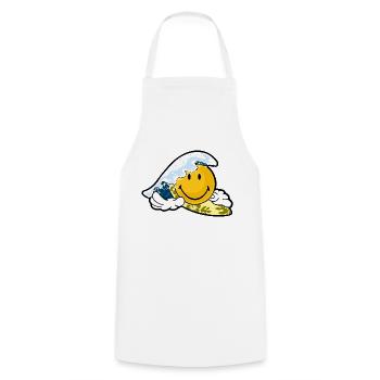 Smiley Surfing - Cooking Apron - white - Front - AI Model Male 185 dark (185cm)