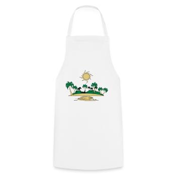 île mer de vacances soleil - Tablier de cuisine - blanc - Devant - AI Model Male 185 dark (185cm)