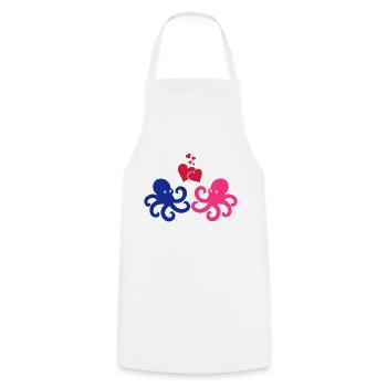 kraken_in_love_02 - Cooking Apron - white - Front - AI Model Male 185 dark (185cm)