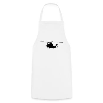 helikopter silhouette - Kochschürze - Weiß - Vorne - AI Model Male 185 dark (185cm)