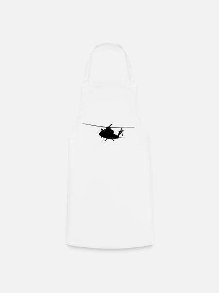 helikopter silhouette - Kochschürze - Weiß