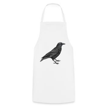 crow bird - Cooking Apron - white - Front - AI Model Male 185 dark (185cm)