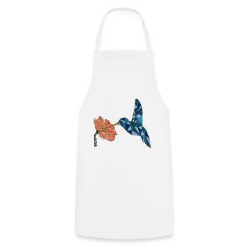 OISEAU AVEC FLEUR - Tablier de cuisine - blanc - Devant - AI Model Male 185 dark (185cm)