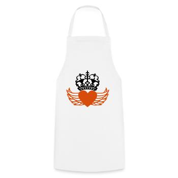 crown heart love wing - Cooking Apron - white - Front - AI Model Male 185 dark (185cm)