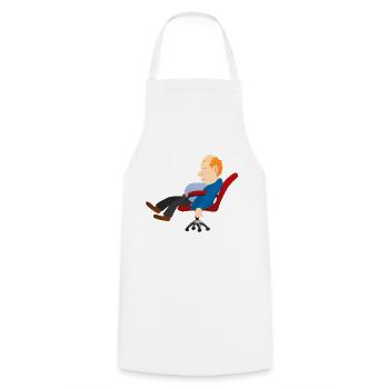 man sleeps sleep sleep office chair nap tra - Cooking Apron - white - Front - AI Model Male 185 dark (185cm)