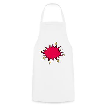 bulle explosion etoile eclate dessin - Tablier de cuisine - blanc - Devant - AI Model Male 185 dark (185cm)
