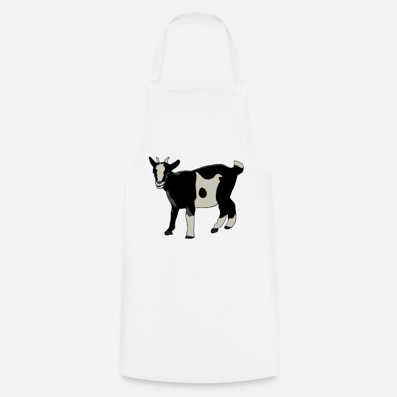 Goat black white - Cooking Apron - white