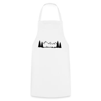 mountains landscape - Cooking Apron - white - Front - AI Model Male 185 dark (185cm)