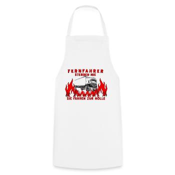 Long-distance drivers - Cooking Apron - white - Front - AI Model Male 185 dark (185cm)