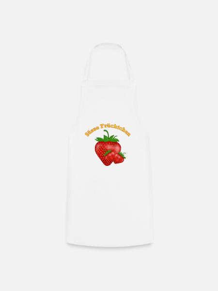 Süsse Früchtchen, Erdbeeren - Kochschürze - Weiß