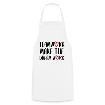 teamwork dream work team spirit team saying - Cooking Apron - white - Front - AI Model Male 185 dark (185cm)
