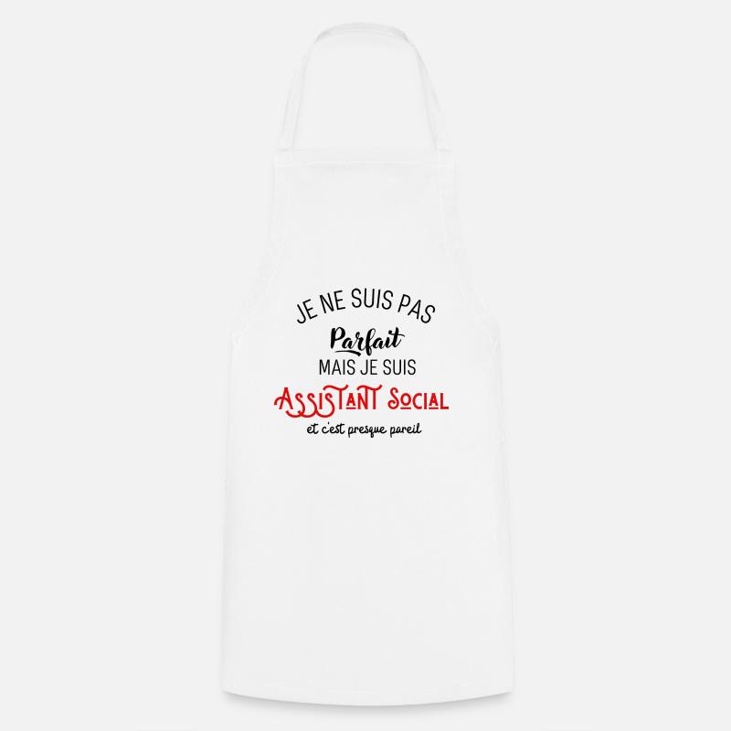 Pas parfait mais assistant social - Tablier de cuisine - blanc