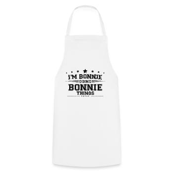 i’m Bonnie doing Bonnie things - Cooking Apron - white - Front - AI Model Male 185 dark (185cm)