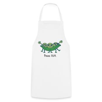 Peas out - Cooking Apron - white - Front - AI Model Male 185 dark (185cm)